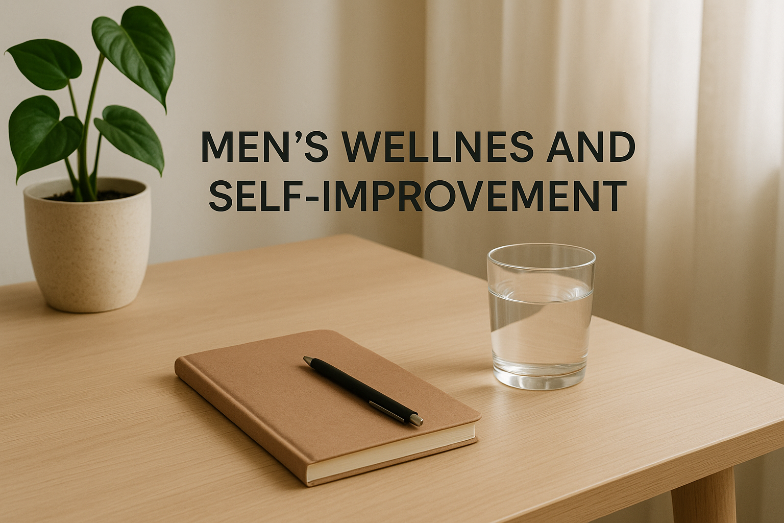 Discreet editorial setting for a men's wellness article.
