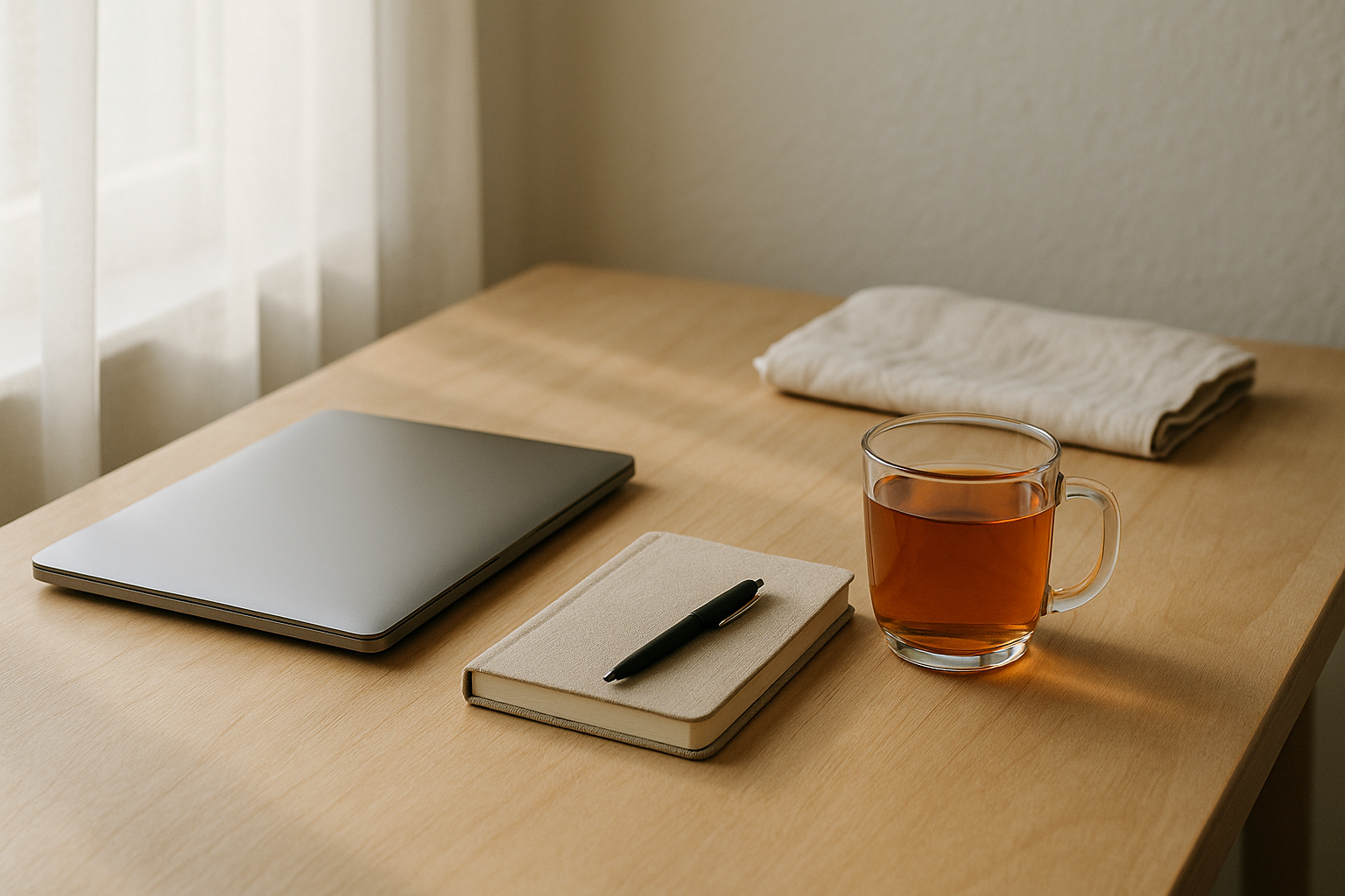 Calm reflection setting for a men's wellness article.