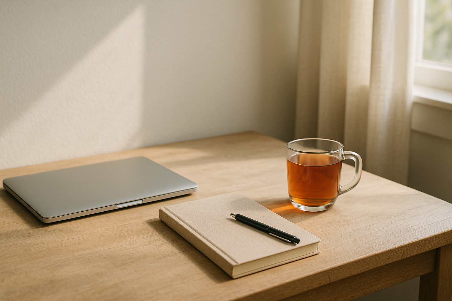 Calm reflection setting for a men's wellness article.