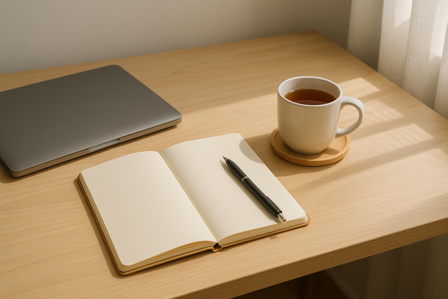 Calm reflection setting for a men's wellness article.