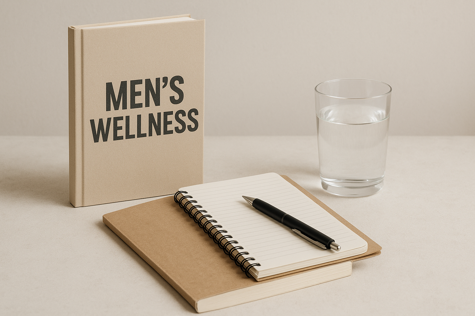 Discreet editorial setting for a men's wellness article.